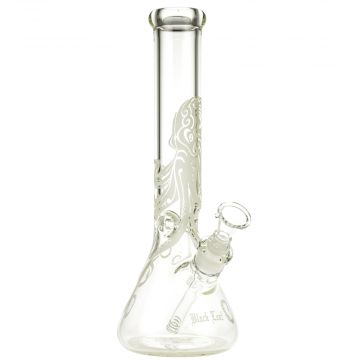 Black Leaf Glow in the Dark Beaker Ice Bong | Kraken - Side View 1