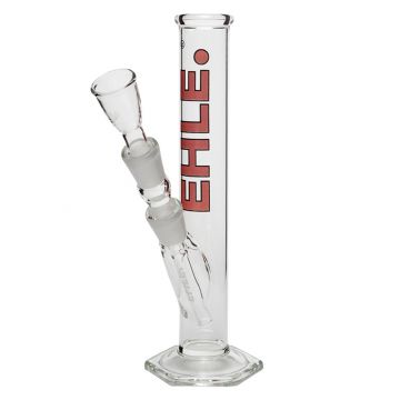 EHLE. Glass - Straight Cylinder Bong 100ml  - Red logo