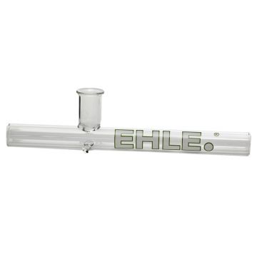 EHLE. Glass - Steamroller Pipe - Extra Large - White logo w/green outline