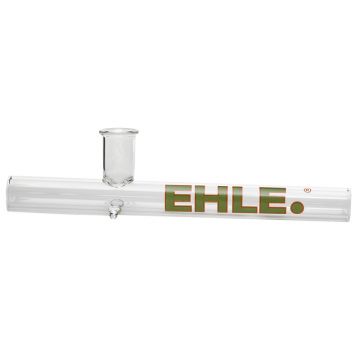 EHLE. Glass - Steamroller Pipe - Extra Large - Green logo w/orange outline