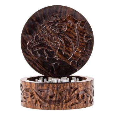 The Bulldog Carved Rosewood Grinder | 2-part