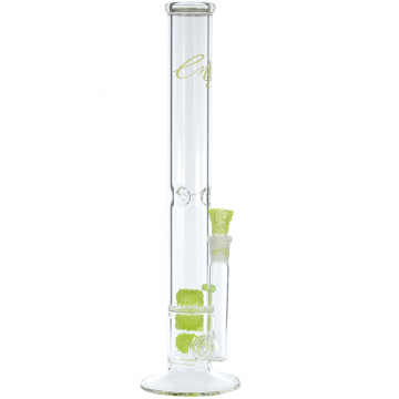 Envy Glass Straight Double Pop Rock Ice Bong - Slyme - Side view 1