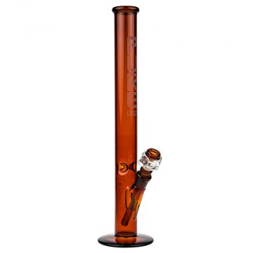 Pure Glass Classic Straight Ice Bong | Amber - Side View 1