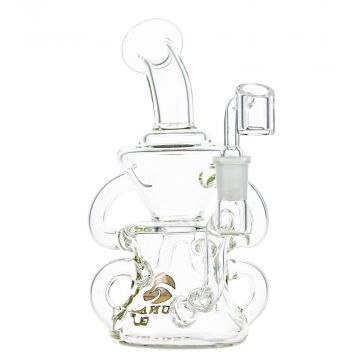 Tsunami Glass Funnel Recycler Dab Rig  | Clear - Side View 1