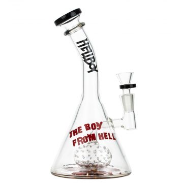 Hellboy Glass Beaker Base Percolator Bong