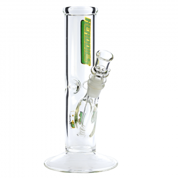 Headdies 10 Inch Fat Cat Straight Ice Bong - Green - Side view 1