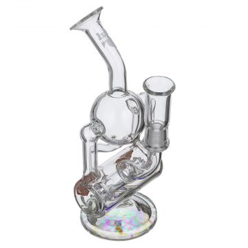 Hitman – Fresh Tech Orbital Recycler with Hammerhead Perc & Red White Flame Logo – 14.5mm