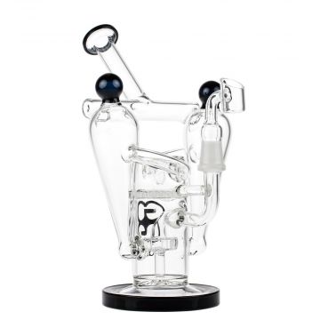 Glasscity Recycler Vapor Bubbler with Showerhead & Honeycomb Disc Perc - Side View 1