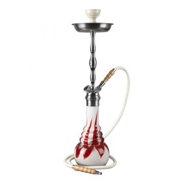 Kaya Shisha - Hookah Pipe - Red Zig Zag 2.0 Glass Base