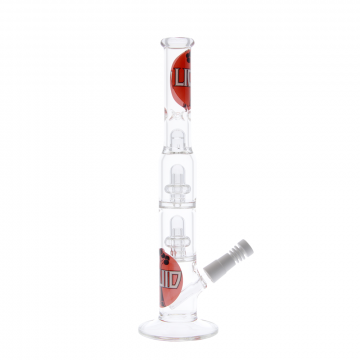 Liquid Sci Glass - Micro Double Showerhead Perc Ice Vapor Bong with Male Joint