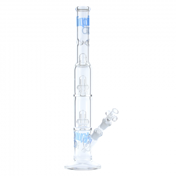 Liquid Sci Glass Micro Double Showerhead Perc Ice Bong | Blue - Side View 1