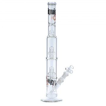 Liquid Sci Glass Micro Double Showerhead Perc Ice Bong | Orange - Side View 1