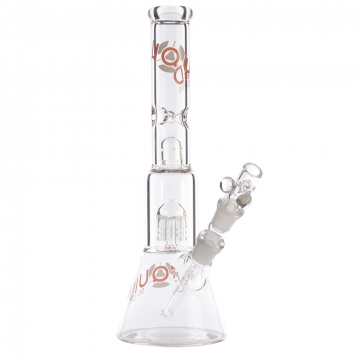 Liquid Sci Glass Micro Single 8-Arm Tree Perc Ice Beaker Bong | Peach 