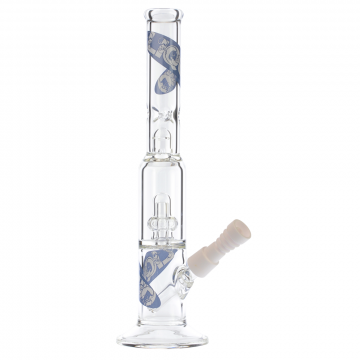 Liquid Sci Glass Micro Single Showerhead Perc Ice Vapor Bong | Blue - Side View 1