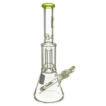 Medicali Glass - Slyme Mini Showerhead Perc Beaker Bong - Green & Black Script Label