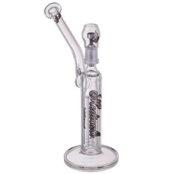 Medicali Glass - 5-Arm Tree Perc Vapor Bubbler - Silver Script Label