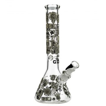 Grace Glass Tribal Glow in the Dark Beaker Ice Bong | Aztec  - Side View 1