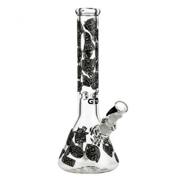 Grace Glass Tribal Glow in the Dark Beaker Ice Bong | Mayan - Side View 