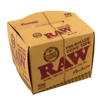 RAW Perfecto Pre-Rolled Cones Filter Tips | Pack of 100