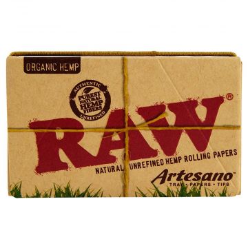 RAW Artesano Organic 1¼ Hemp Rolling Papers with Tray and Filter Tips 