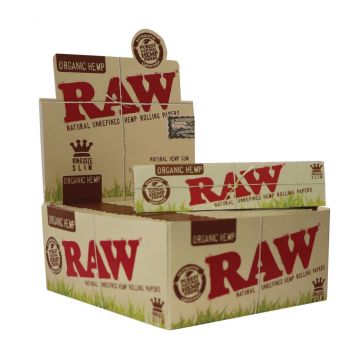 RAW Organic Hemp King Size Slim Rolling Papers | Box of 50