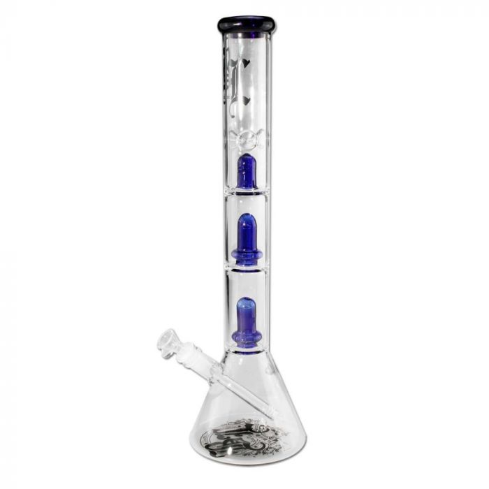 Black Leaf Beaker Ice Bong with Double Ufo Perc main product photo