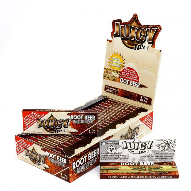 Juicy Jay's Root Beer Regular Size Rolling Papers - Box of 24 Packs main product photo