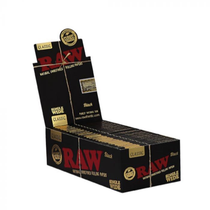 RAW Classic Black Single Wide Double Window Rolling Papers | Box main product photo