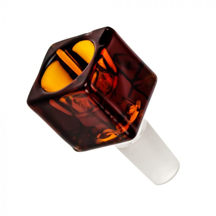 Square Glass Bowl | Amber | 14.5mm - Top View 
