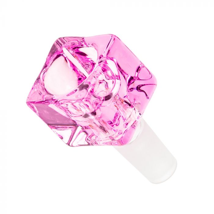Square Glass Bowl | Pink | 14.5mm - Top View 