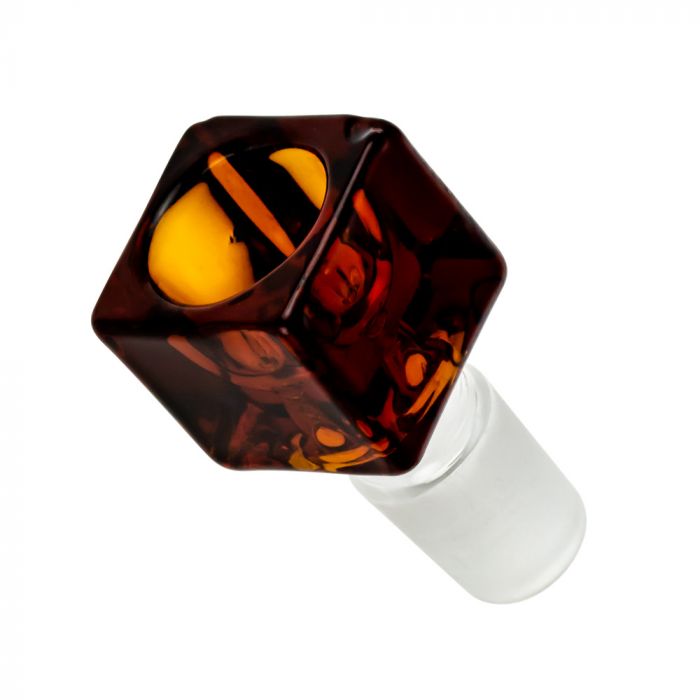 Square Glass Bowl | Amber | 18.8mm - Top View 