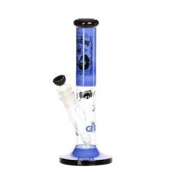 Grace Glass Cheech & Chong Greatest Hits Straight Tube Bong | Blue | side view 1