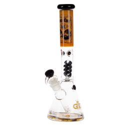 Grace Glass Cheech & Chong Spiral Percolator Beaker Bong | Yellow | side view 1