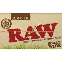RAW Organic Single Wide Double Window Hemp Rolling Papers 