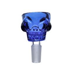 Colored Glass Skull Male Bowl | 14.5mm | Blue
