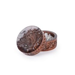 The Bulldog Wood 2 Part Carved Grinder The Bulldog Wood 2 Part Carved Grinder
